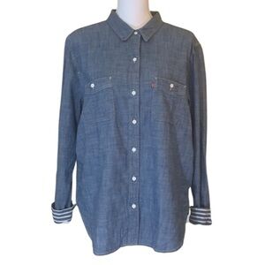 Levi’s chambray shirt, boyfriend fit, western, versatile, rodeo, extra large